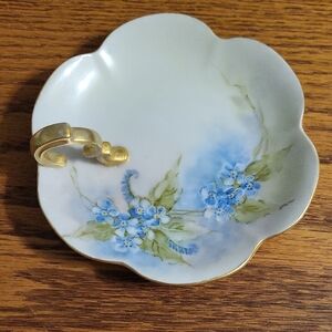Vintage Blue Flowered Dish